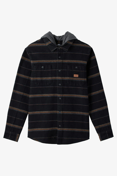 Oneill Mens Shirt Landmarked Stripe Hooded Flannel