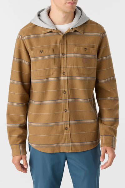 Oneill Mens Shirt Landmarked Stripe Hooded Flannel