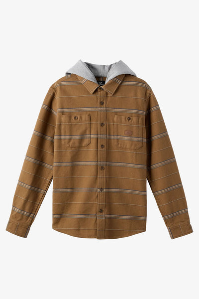 Oneill Mens Shirt Landmarked Stripe Hooded Flannel