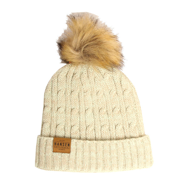 Hansen Beanie Pom Cable Cuffed Knit