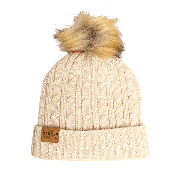 Hansen Beanie Pom Cable Cuffed Knit