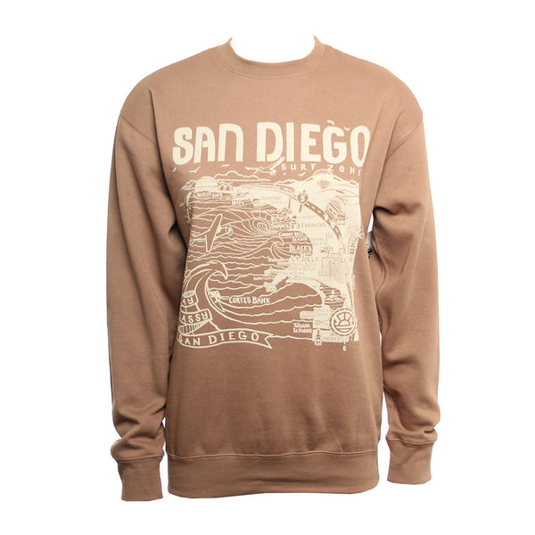 Hansen Womens Sweatshirt San Diego Map Crew