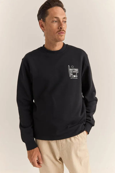 Rhythm Mens Sweatshirt Siesta Fleece Crew