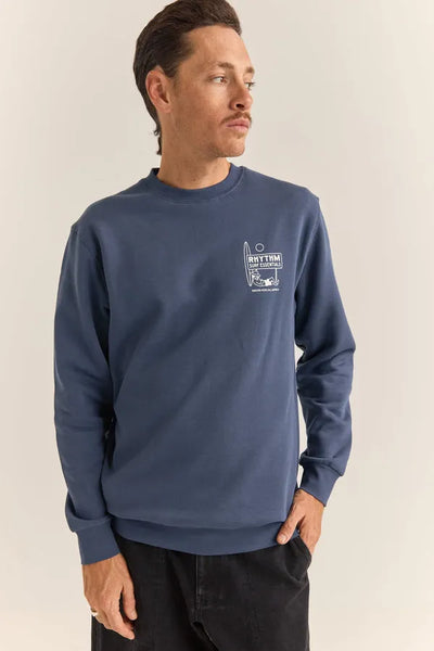 Rhythm Mens Sweatshirt Siesta Fleece Crew