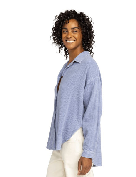 Roxy Womens Shirt  Morning Time Washed