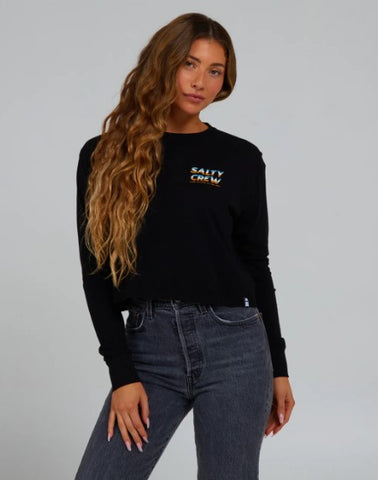 Salty Crew Womens Shirt Boardwalk Long Sleeve Crop