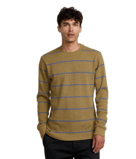 RVCA Mens Shirt Dayshift Thermal Stripe Long Sleeve