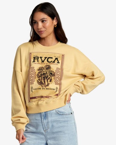 RVCA Womens Sweatshirt Court Pullover Crew