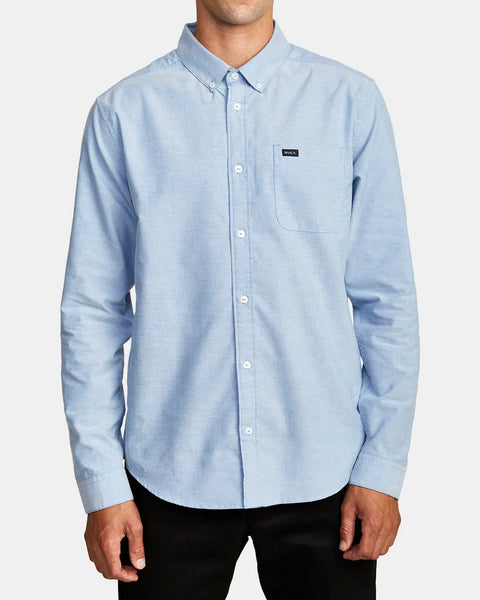 RVCA Mens Woven Thatll Do Stretch Long Sleeve