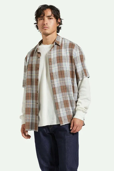 Brixton Mens Shirt Cru Linen Blend Relaxed