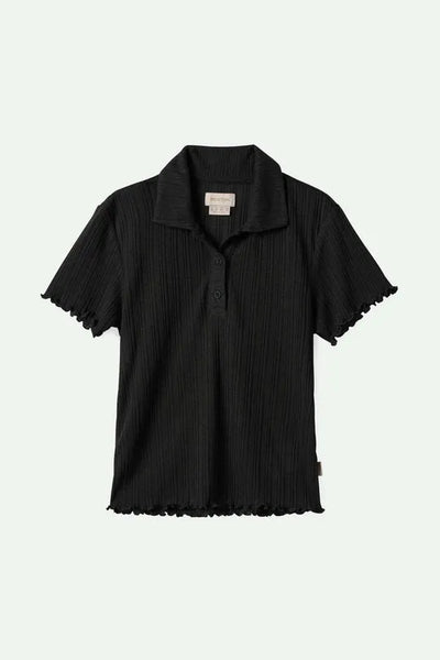 Brixton Womens Shirt Novelty Ribbed S/S Polo