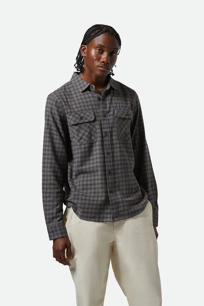 Brixton Mens Shirt Bowery Lightweight Ultra-Soft Flannel