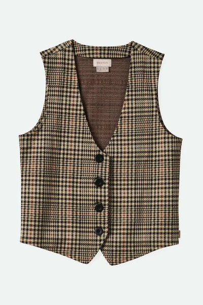 Brixton Womens Vest Menswear Plaid Leisure Vest