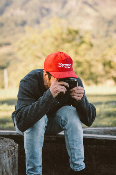 Seager Hat Big Red Corduroy Snapback