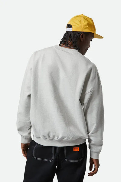 Brixton Mens Sweatshirt Embroidered Heavyweight Oversized Crew